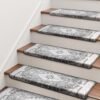 Bullnose Stair Treads for Wooden Steps, Non Slip Stair Carpet for Indoor Runner and Pets, Soft Edging Staircase Protectors Reusable, Washable, 29.5"x9.5"x1.5" 14pcs, Grey