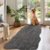 Large Dog Bathroom Rugs Mat for Muddy Paws, 22x47 Absorbent  Long Bathroom Rugs Mat, Non-Slip Washable Mud Mat for Dogs, Polyester Microfiber Soft Pet Rug Mat for Entryway, Mud Dog Paws, Patio (Gray)