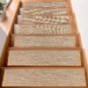 Stair Treads for Wooden Steps Indoor,8" X 30" (15 in Pack) Stair Treads Non Slip, Machine Washable for Kids Elders and Pets,Beige